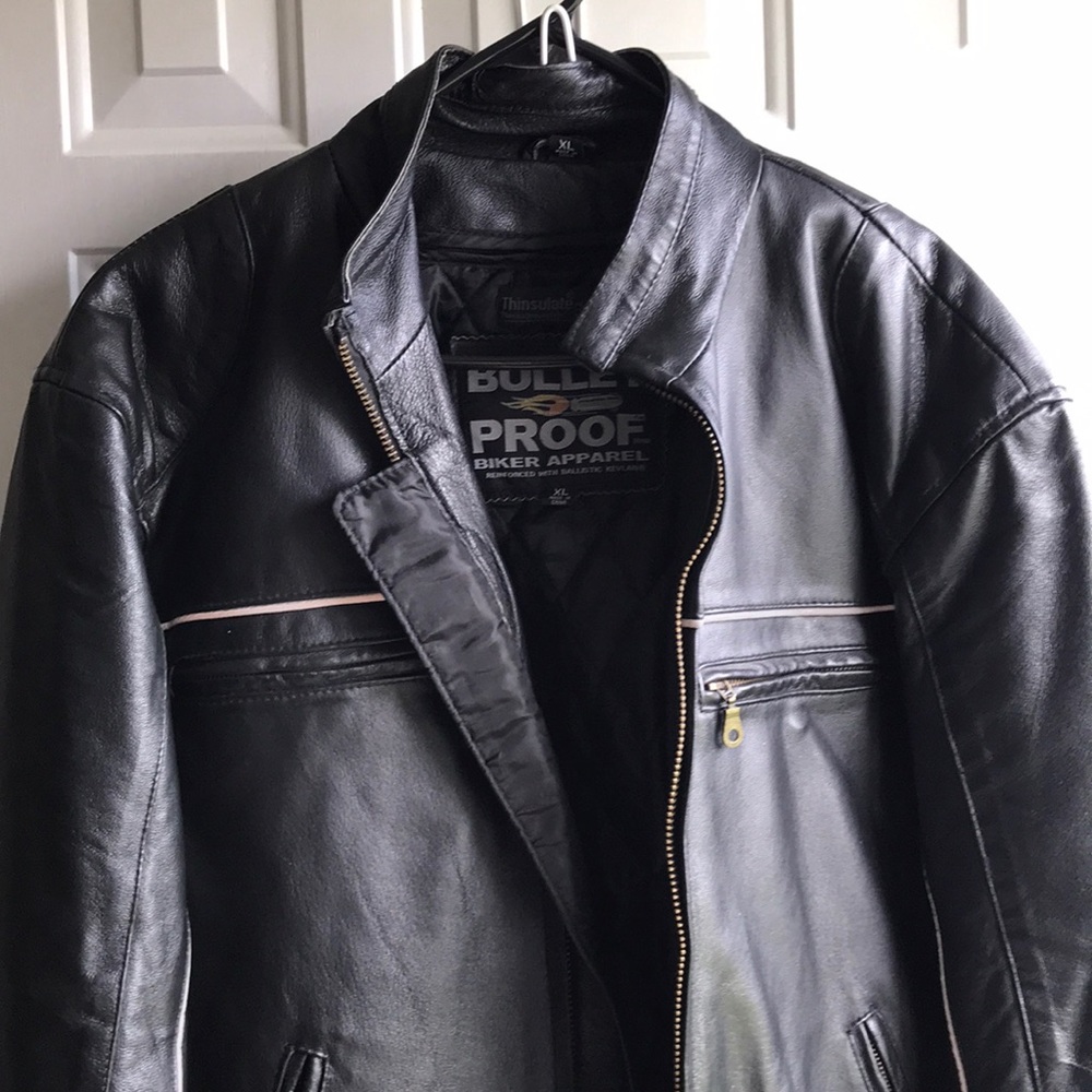 Men’s leather biker coat